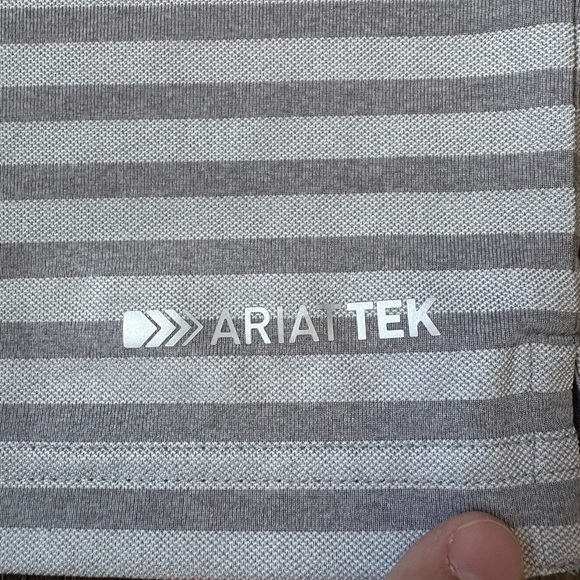 Ariat TEK Heat Series Striped Golf/Polo Shirt – Size Large - Picture 5 of 5